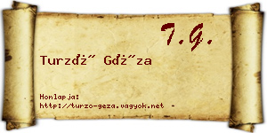 Turzó Géza névjegykártya